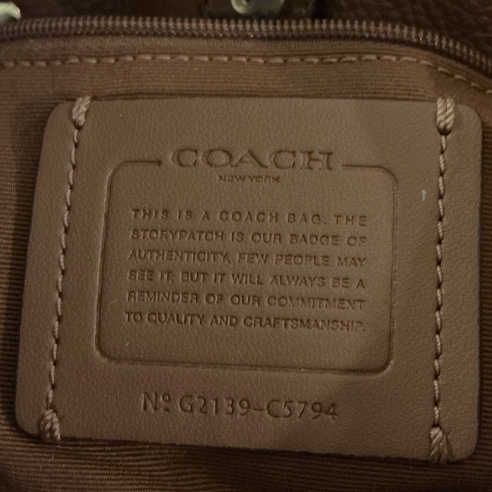 Coach Dempsey Tote 22 Signature Canvas Varsity Stripe Patch C5794 Brown Multi - Picture 5 of 13